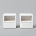 2er Set Nachttische Weiß mit Schublade MDF rechteckig 40 x 40 x 50 cm