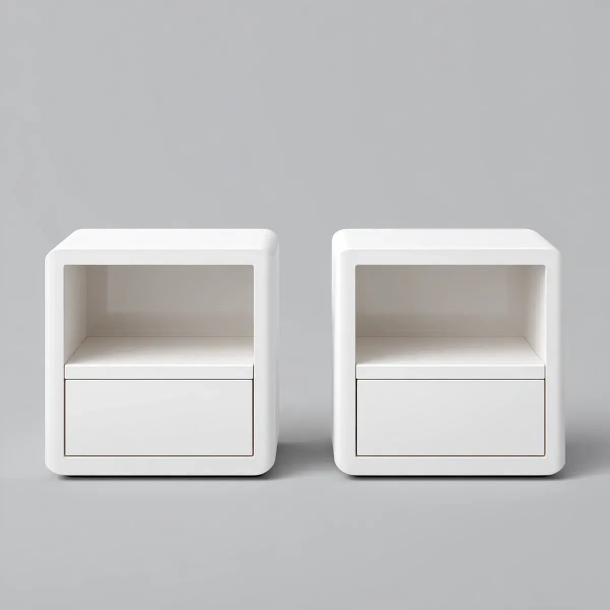 2er Set Nachttische Weiß mit Schublade MDF rechteckig 40 x 40 x 50 cm