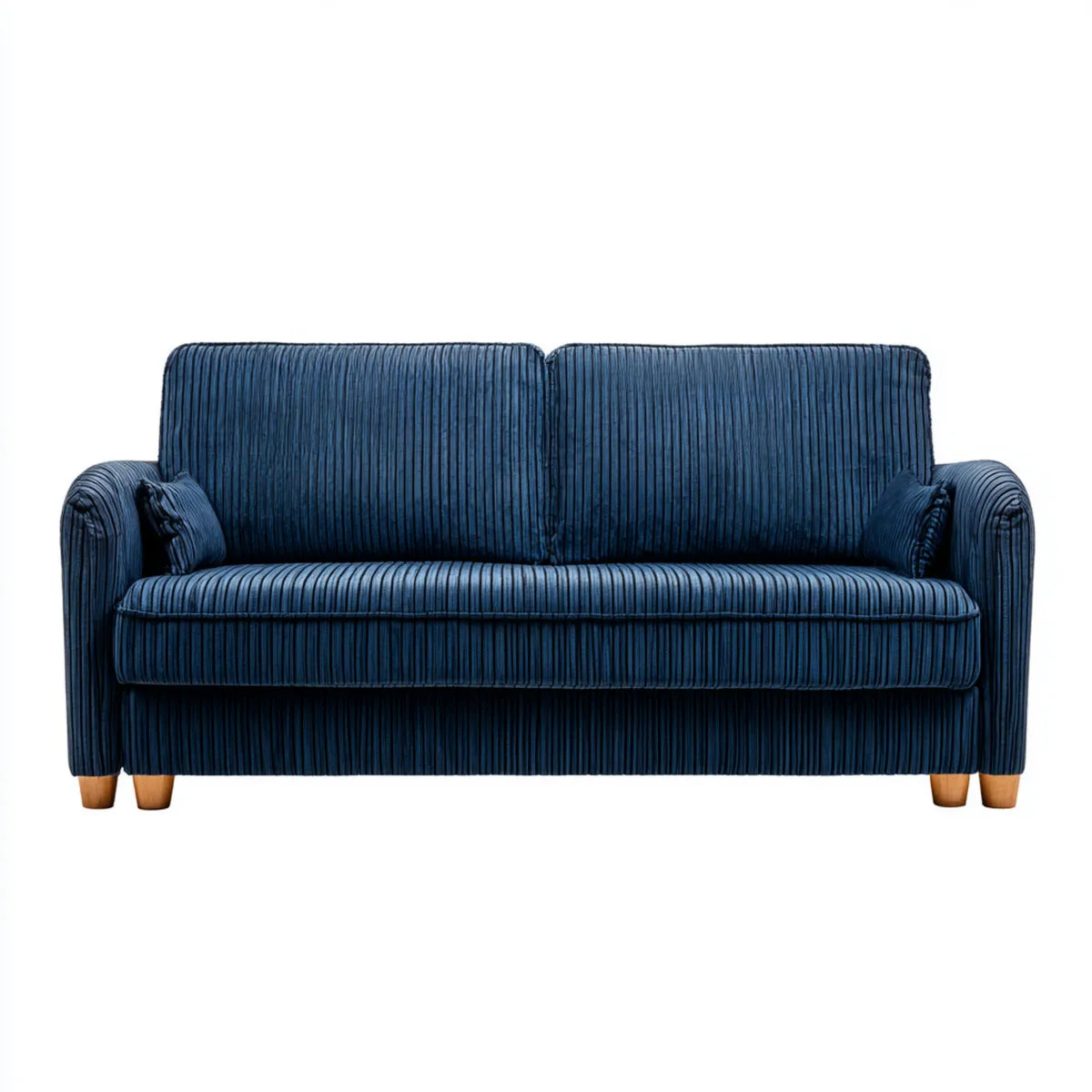 2-Sitzer Sofa Dunkelblau 170 x 85 x 88 cm mit Polyester-Cordbezug und Holzfüßen
