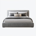 Polsterbett Doppelbett Grau 180 x 200 cm Polyester Rechteckig