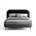 Polsterbett Doppelbett Schwarz Anthrazit 180 x 200 cm mit Samtbezug und abgerundetem Kopfteil