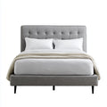 Polsterbett Doppelbett Grau 160 x 200 cm Polyester Rechteckig