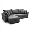Ecksofa mit linksseitiger Recamiere Dunkelgrau 260 x 160 x 85 cm Polyester L-Form