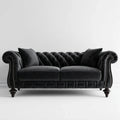 2-Sitzer Chesterfield Sofa Schwarz 172 x 90 x 78 cm Polyester-Samt Rechteckig