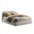 Polsterbett Doppelbett Beige 180 x 200 cm Polyester Rechteckig